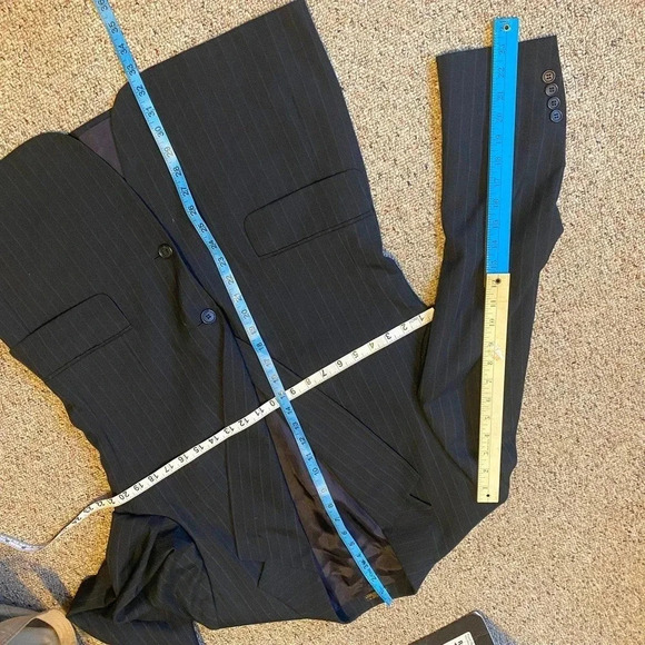 Hill & Archer Mens 2 Buttons Blazer Jacket Black Size 40R Pockets - Picture 2 of 8